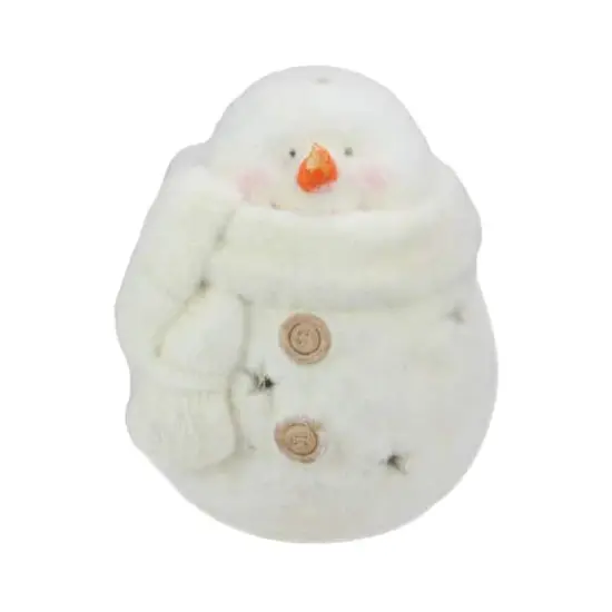 11" White Snowman with Star Cut-Outs Tealight Candle Holder {1}