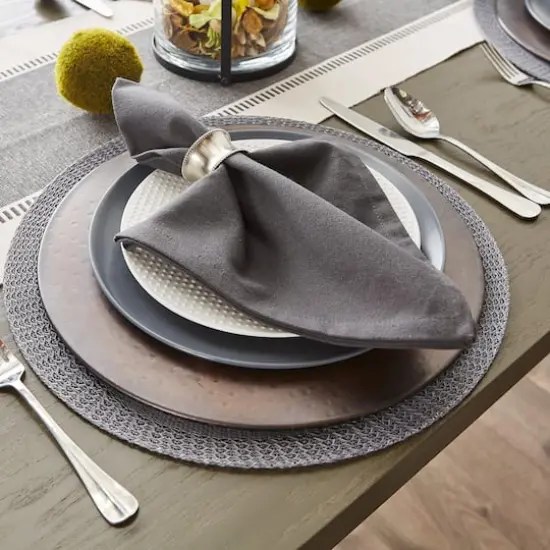 DII&reg; Woven Round Placemats, 6ct. Gray {4}
