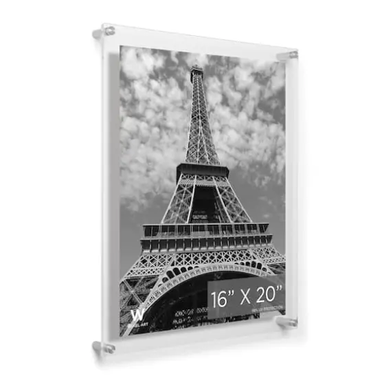 Wexel Art Double Panel Clear Acrylic Floating Wall Frame with Silver Hardware {3}