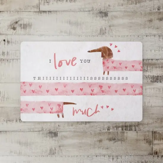 Love You This Much Dog Heart 27" x 18" Floor Mat {3}