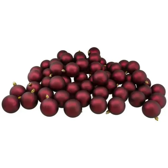 60ct Matte Burgundy Red Shatterproof Ball Ornaments {3}