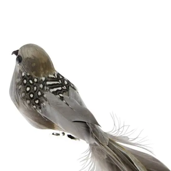 24" Brown & Gray Clip-On Bird Ornament {7}