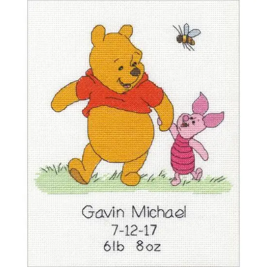 Dimensions&reg; Winnie the Pooh Birth Record Disney Counted Cross Stitch Kit {3}