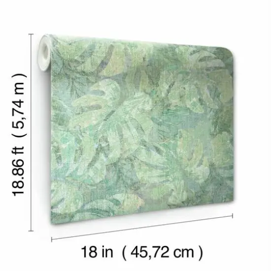 RoomMates Jungle Leaf Canopy Peel & Stick Wallpaper Green/Blue {9}