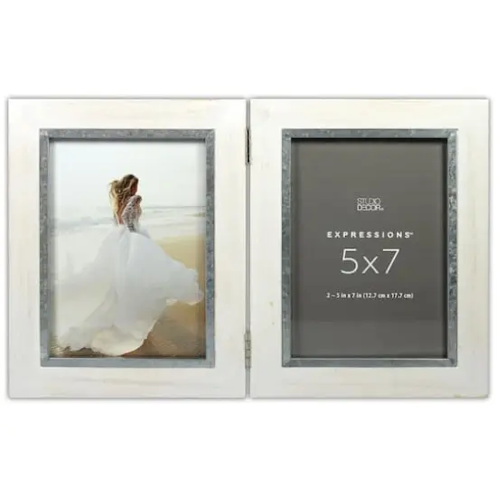 Expressions&trade; 2 Opening 5" x 7" White Hinged Collage Frame by Studio D&eacute;cor&reg; {1}