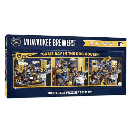 MLB Game Day in the Dog House 1,000 Piece Puzzle Milwaukee Brewers {1}