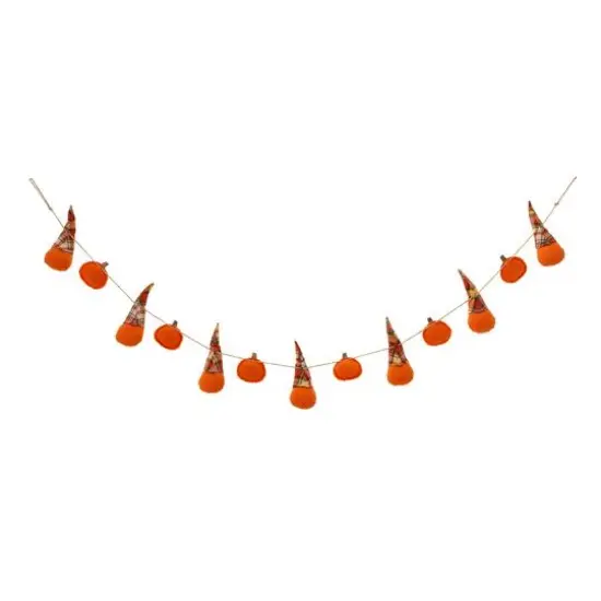 Glitzhome&reg; 6ft. Fall Gnomes Fabric Garland {5}