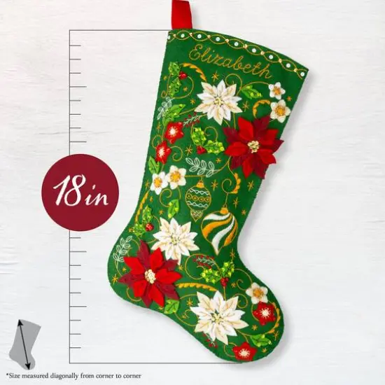 Bucilla&reg; Poinsettia Elegance Felt Stocking Kit {6}