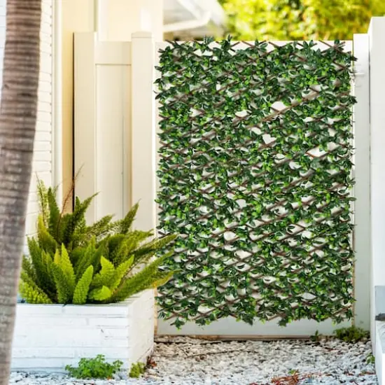 40" x 80" Artificial Gardenia Expandable Privacy Fence Screen {7}