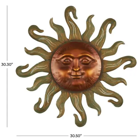 Copper Metal Sun Wall Decoration {6}