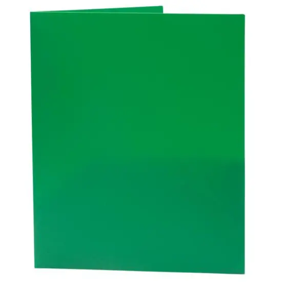 JAM Paper 9.5" x 11.5" Plastic 2 Pocket School POP Folders, 6ct. Green {5}