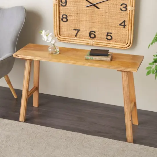 42" Brown Mango Wood Handmade Traditional Home Bench {3}