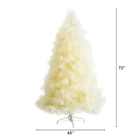 6ft. Unlit Off-White Pampas Grass Artificial Christmas Tree {11}