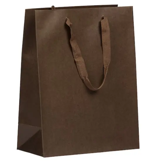JAM Paper Large Chocolate Brown Matte Heavy Duty Kraft Gift Bags, 3ct. {1}