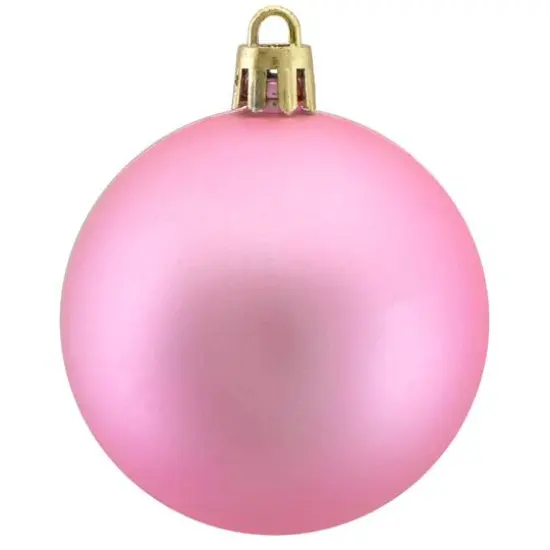 60ct Matte Bubblegum Pink Shatterproof Ball Ornaments {5}