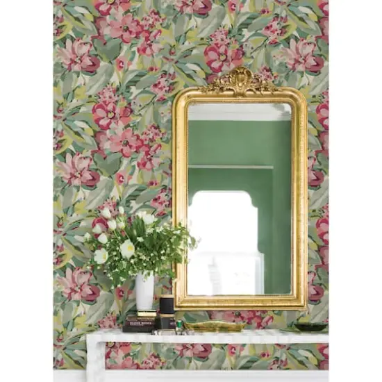 Caroline et Bettina Wine Belles Fleurs Peel & Stick Wallpaper {4}