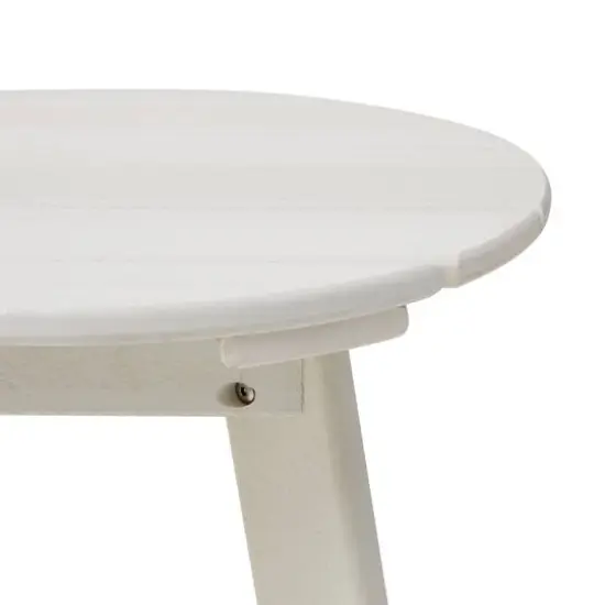 Glitzhome&reg; 20" Outdoor Patio Round Side Table White {8}