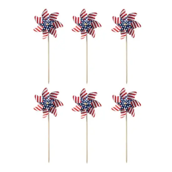 Glitzhome&reg; 24" Stars & Stripes Patriotic Windmills, 6ct. {1}