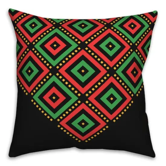 Diamond Kwanzaa Pattern Throw Pillow {3}