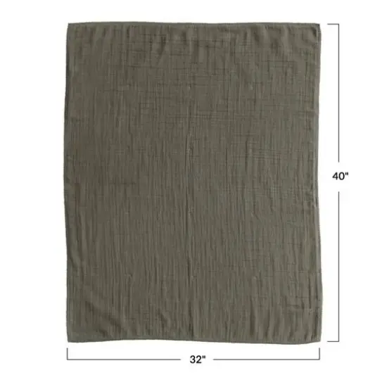 Hello Honey&reg; Double Cloth Cotton Baby Blanket with Trim Olive {7}