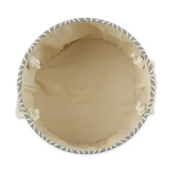 DII&reg; Small Gray Herringbone Round Fabric Bin {1}
