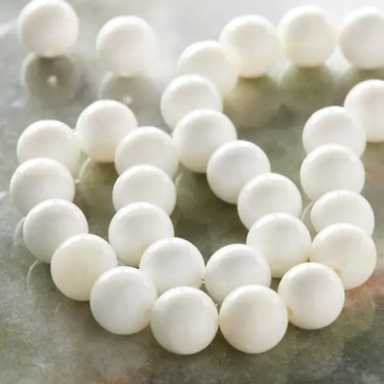 White Shell Round Beads, 8mm by Bead Landing&trade; {3}