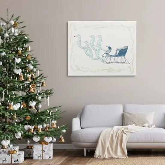 Stupell Industries Seahorse Santa Sled Nautical Christmas Canvas Wall Art {3}