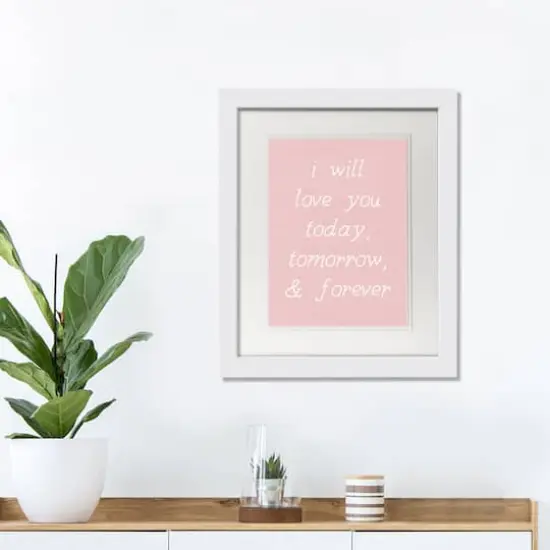 11" x 14" Love You Today Tomorrow Forever White Framed Print Wall Art {3}