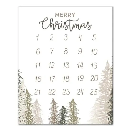 Christmas Trees Countdown Canvas Wall Art {1}