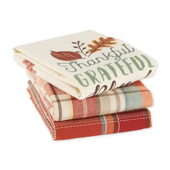 DII&reg; Thankful Grateful Blessed Dishtowel Set {3}