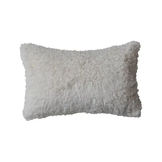 Hello Honey&reg; 14" x 9" Multicolor Plaid Woven Wool Blend Lumbar Pillow with Sherpa Back {4}