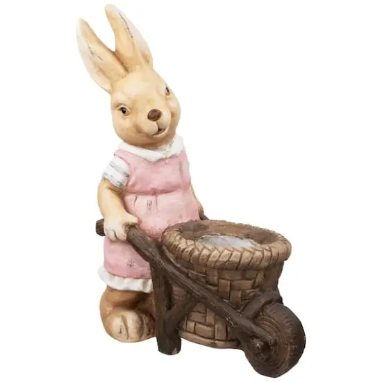 18.75" Girl Rabbit Outdoor Easter Garden Planter {1}