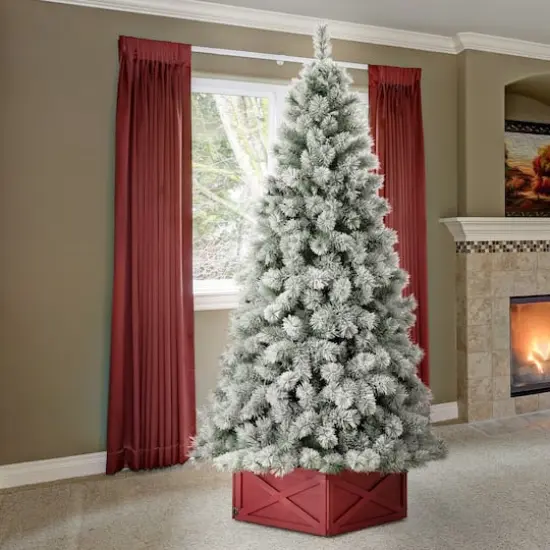 7.5ft. Pre-Lit Artificial Spruce Christmas Tree, Warm White LED Lights {4}