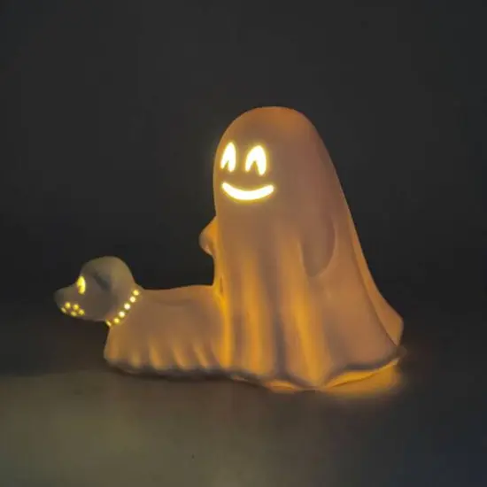 8" DIY Ceramic LED Ghost Walking Dog Décor by Make Market® {3}