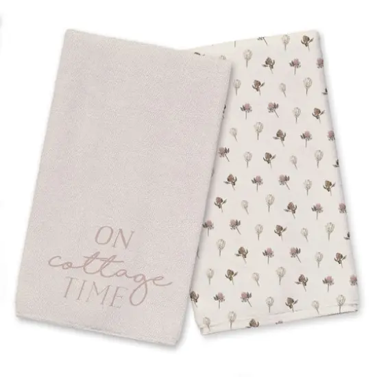 On Cottage Time Tea Towel Set Cream {1}