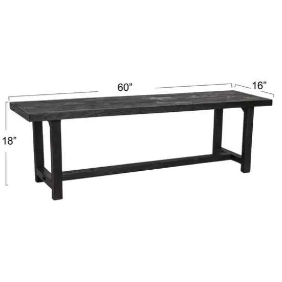 Hello Honey&reg; Elegant Acacia Trestle Bench Black {6}