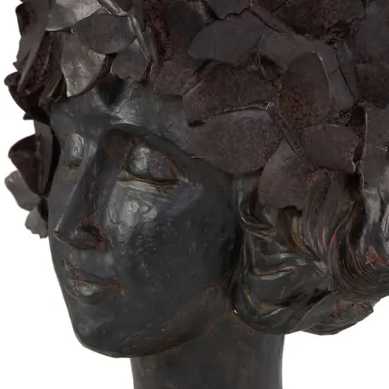 14" Bronze Woman Head & Butterflies Planter {5}