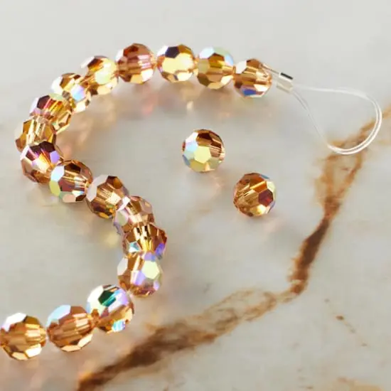 Preciosa Glass Crystal Round Beads, 6mm by Bead Landing&trade; Light Colorado Topaz AB {3}