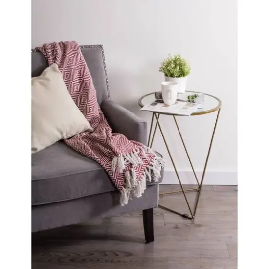 DII&reg; Barn Red X-Diamond Geometric Throw {6}