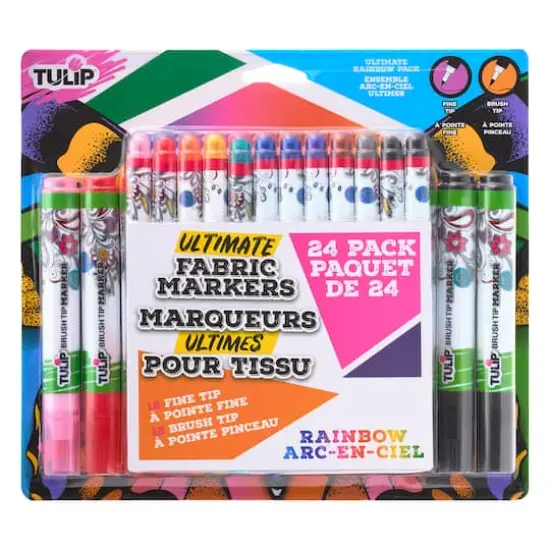 Tulip&reg; Ultimate Fabric Markers Rainbow, 24 Pack {4}