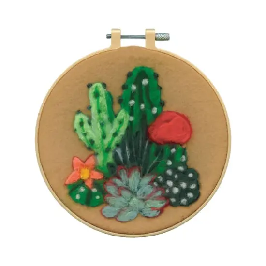 6" Cactus Needle Felting Kit with Hoop by Loops & Threads&reg; {1}