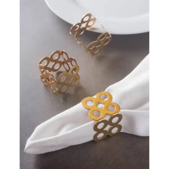 DII&reg; Gold Square Die Cut Napkin Rings, 6ct. {5}