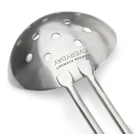 Martha Stewart Everyday Taupe Stainless Steel Slotted Spoon Kitchen Utensil {3}