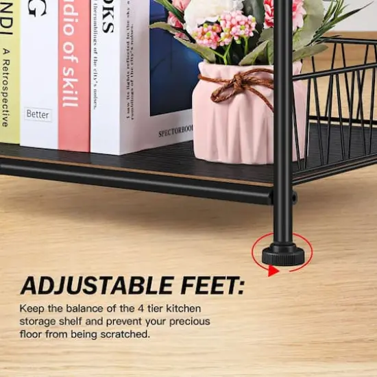 Black 4-Tier Bathroom Storage Rack {5}