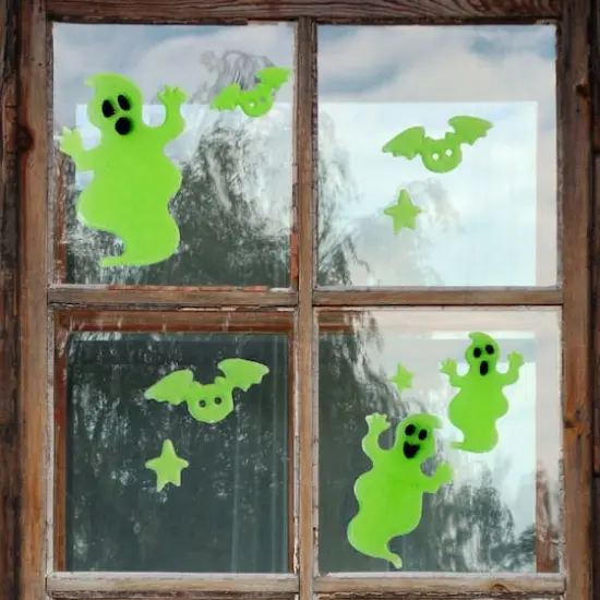Glow In The Dark Ghost Halloween Gel Window Clings {3}