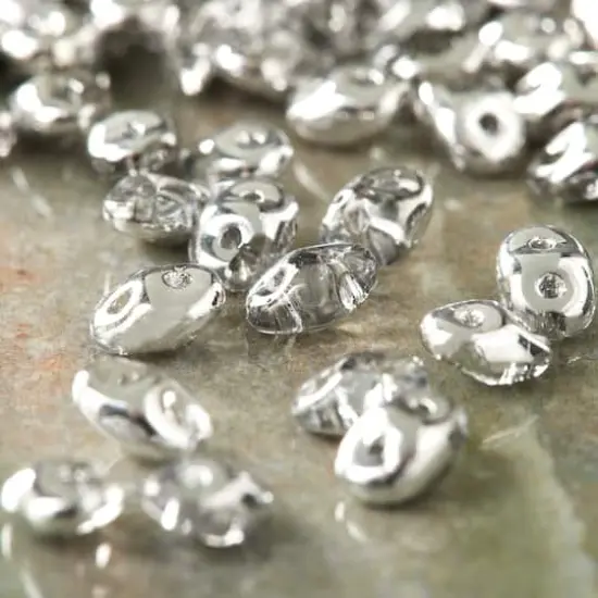 Superduo Two-Hole Czech Glass Beads Silver {3}