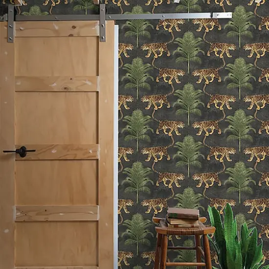 Tommy Bahama&reg; Tiger and Tree Peel & Stick Wallpaper Coal {6}