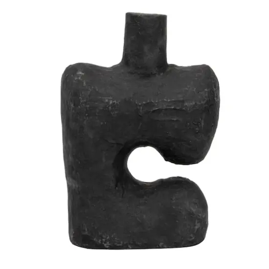 Hello Honey&reg; 14" Modern Abstract Decorative Paper Mache Vase Black {5}