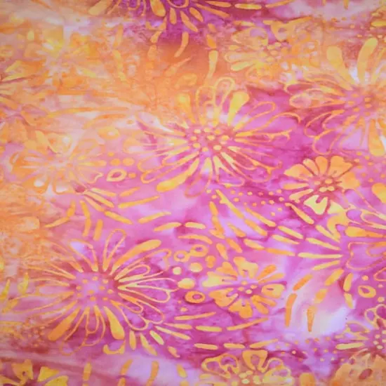Feldman Premium Indonesian Batik Pink & Orange Tie Dye Cotton Fabric {1}