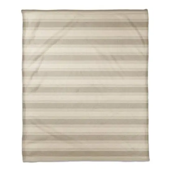 Stripe Coral Fleece Blanket Taupe {1}